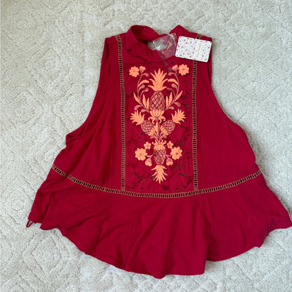 Free People Flora Red Tank, NWT, Medium